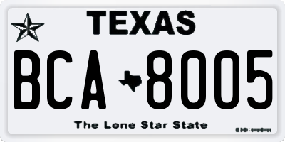 TX license plate BCA8005