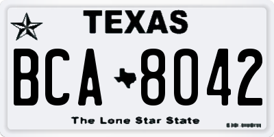 TX license plate BCA8042