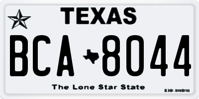 TX license plate BCA8044