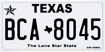 TX license plate BCA8045