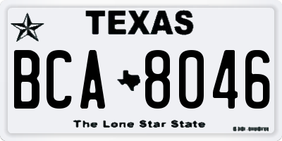 TX license plate BCA8046