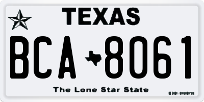 TX license plate BCA8061