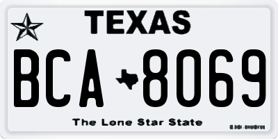 TX license plate BCA8069