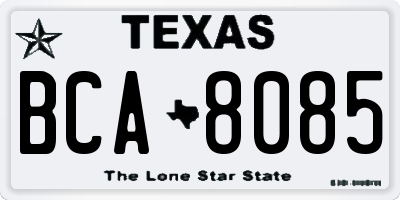 TX license plate BCA8085