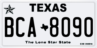 TX license plate BCA8090