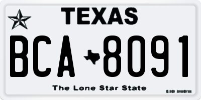 TX license plate BCA8091