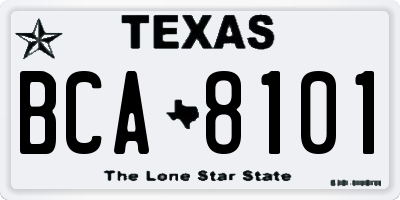 TX license plate BCA8101