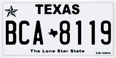 TX license plate BCA8119