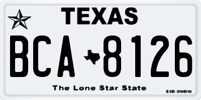 TX license plate BCA8126