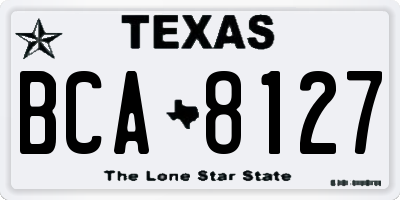 TX license plate BCA8127