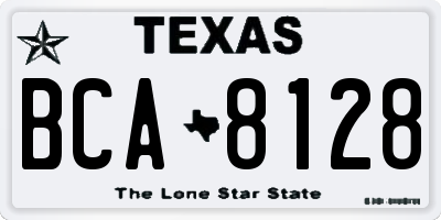 TX license plate BCA8128