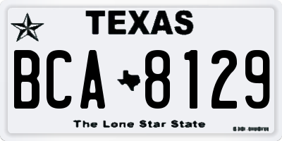 TX license plate BCA8129