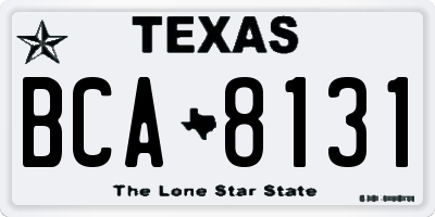 TX license plate BCA8131