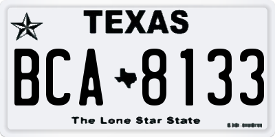 TX license plate BCA8133