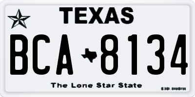 TX license plate BCA8134