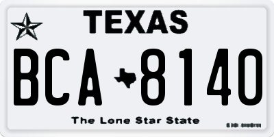 TX license plate BCA8140