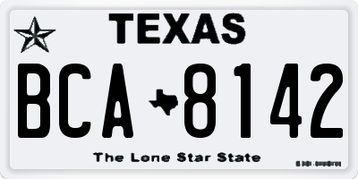 TX license plate BCA8142