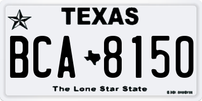 TX license plate BCA8150