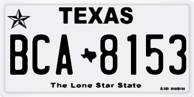 TX license plate BCA8153