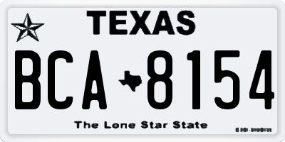 TX license plate BCA8154