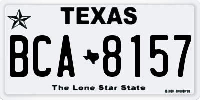 TX license plate BCA8157