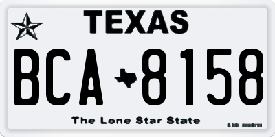 TX license plate BCA8158