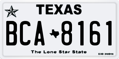 TX license plate BCA8161