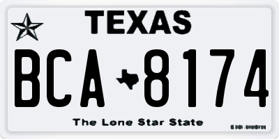 TX license plate BCA8174