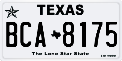 TX license plate BCA8175