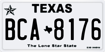 TX license plate BCA8176