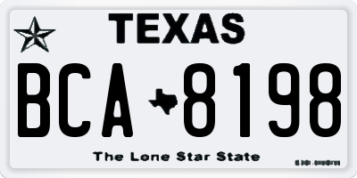 TX license plate BCA8198