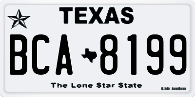 TX license plate BCA8199