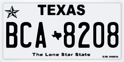 TX license plate BCA8208