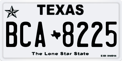 TX license plate BCA8225