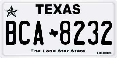 TX license plate BCA8232