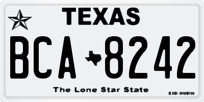 TX license plate BCA8242