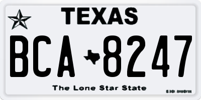 TX license plate BCA8247