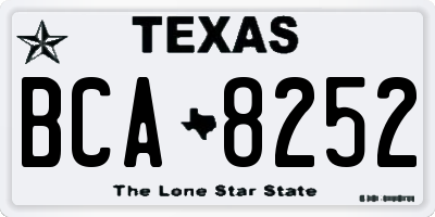 TX license plate BCA8252