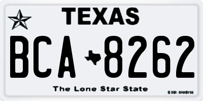 TX license plate BCA8262