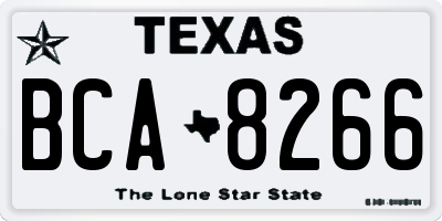 TX license plate BCA8266