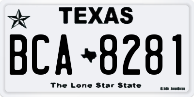 TX license plate BCA8281