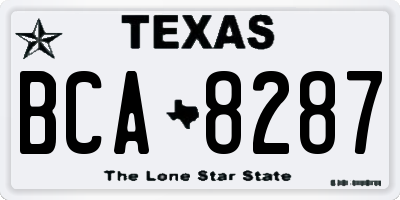 TX license plate BCA8287