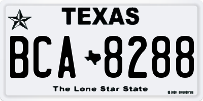 TX license plate BCA8288