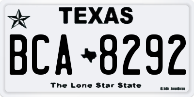 TX license plate BCA8292