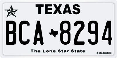 TX license plate BCA8294