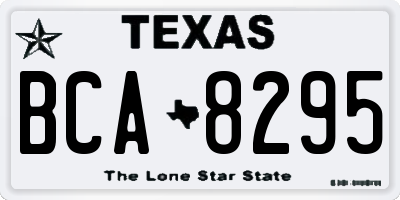 TX license plate BCA8295