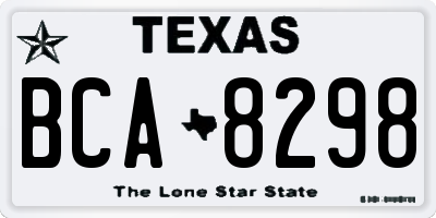 TX license plate BCA8298