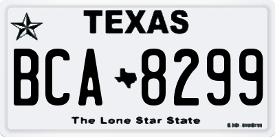 TX license plate BCA8299