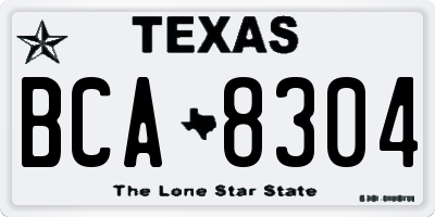 TX license plate BCA8304