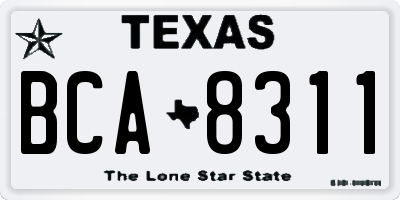 TX license plate BCA8311